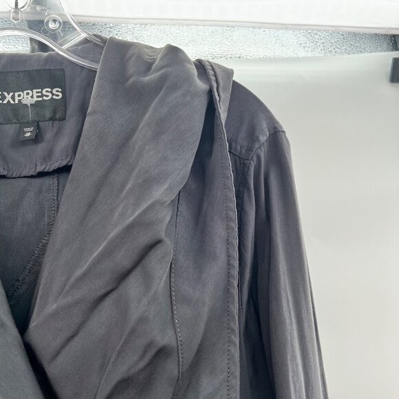 Express Women's Lightweight Hooded Jacket Long Roll Tab Sleeve Gray Size XS - Picture 4 of 9